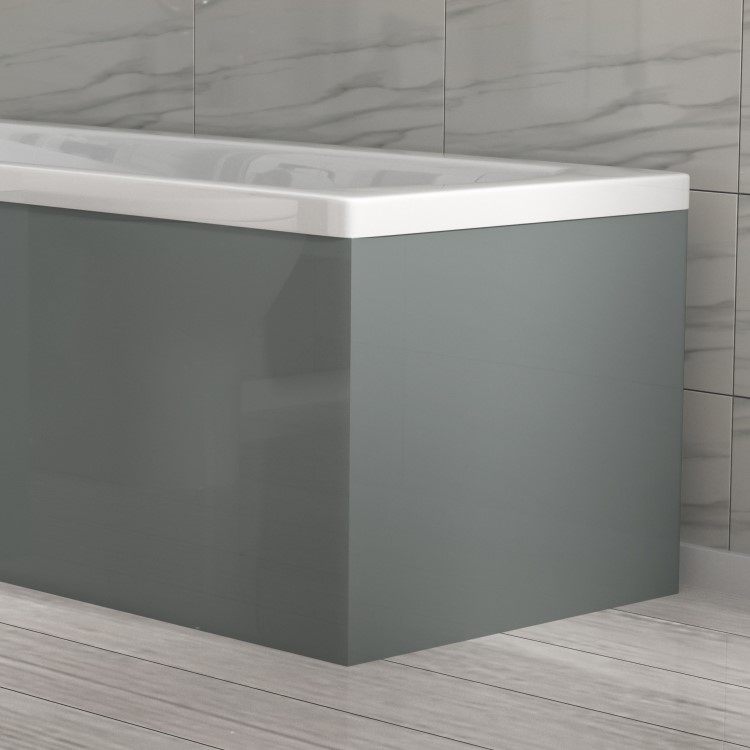 800mm Light Grey Wooden End Bath Panel - Pendle