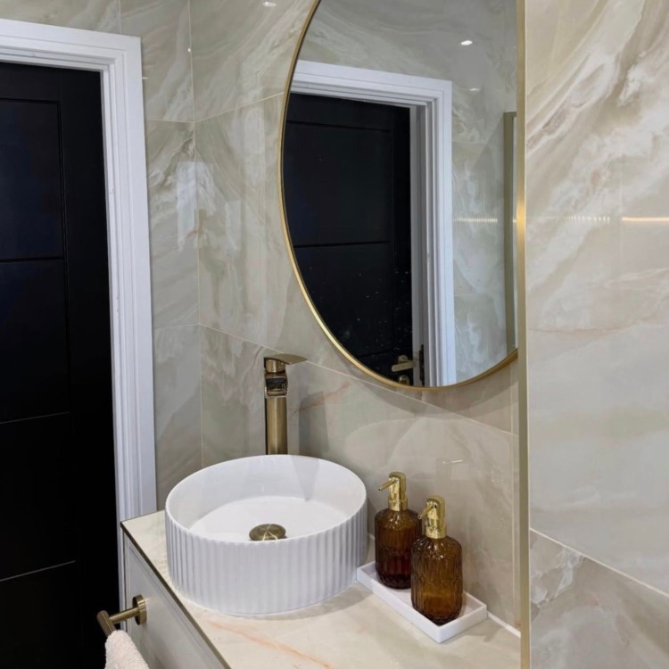 Round Countertop Basin Fluted 360mm - Oregon