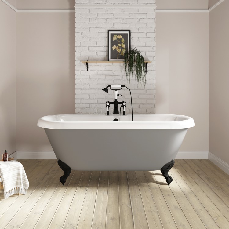 Park Royal Matt Grey Freestanding Bath Double Ended 1515 X 740 X 640