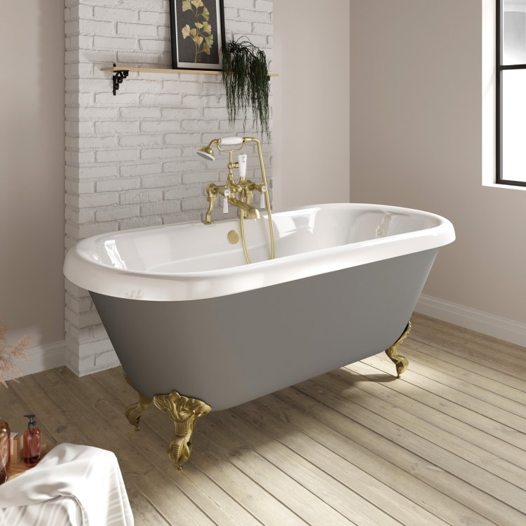 Park Royal Matt Grey Freestanding Bath Double Ended 1515 X 740 X 640
