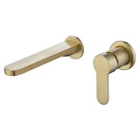 GRADE A2 - Wall Mounted Brass Basin Mixer Tap - Zorah
