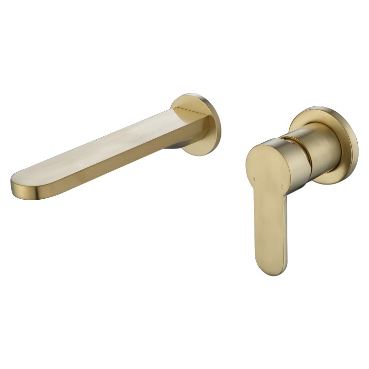GRADE A2 - Wall Mounted Brass Basin Mixer Tap - Zorah
