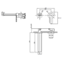 GRADE A2 - Wall Mounted Brass Basin Mixer Tap - Zorah
