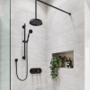 Black Traditional 2 Outlet Concealed Thermostatic Shower Valve with Triple Contol- Camden
