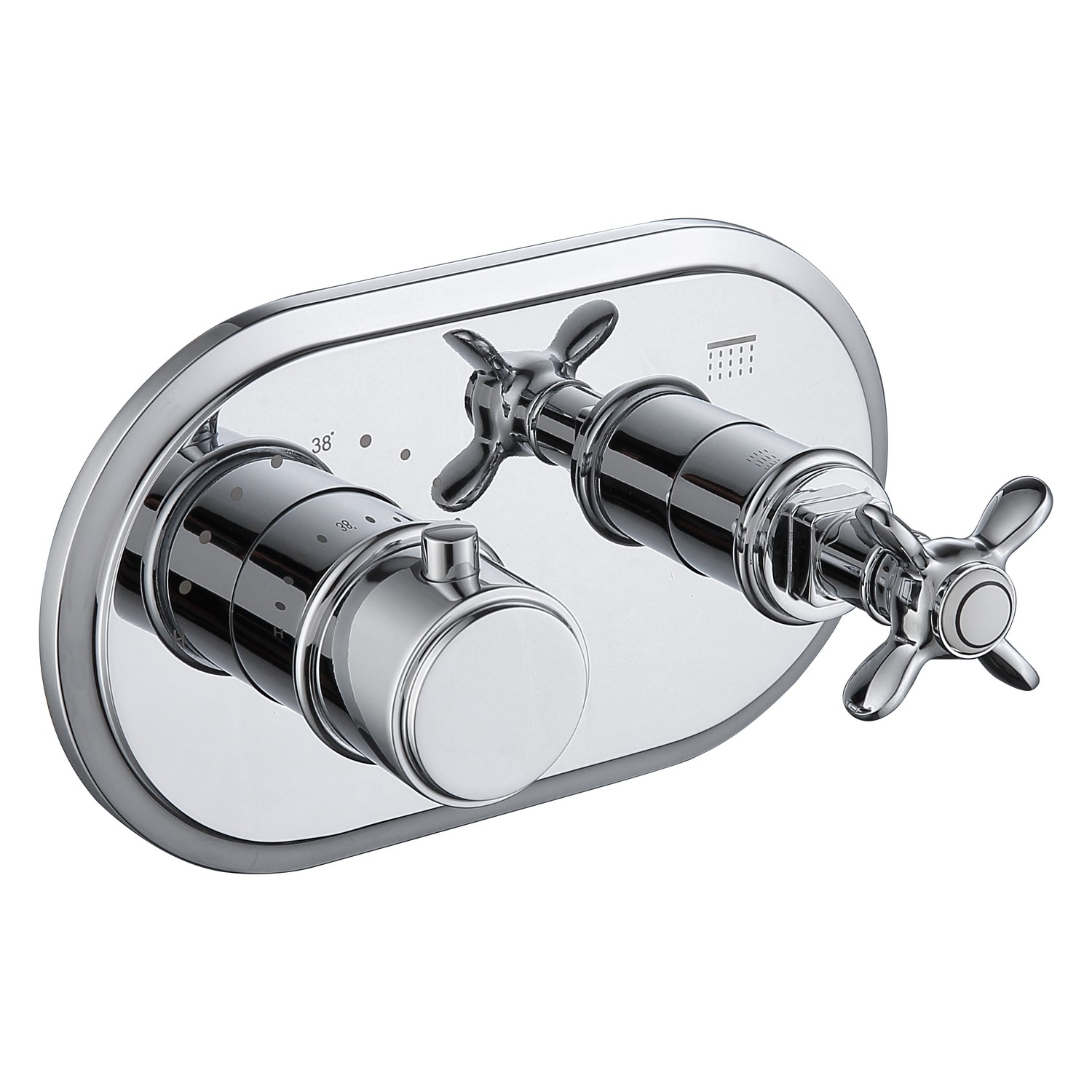 Chrome Concealed Thermostatic Shower Valve 1 Outlet - Camden