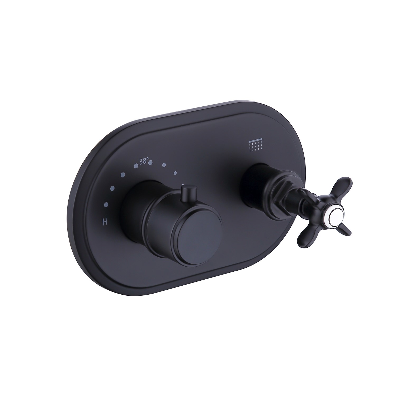 Black Concealed Thermostatic Shower Valve 1 Outlet - Camden