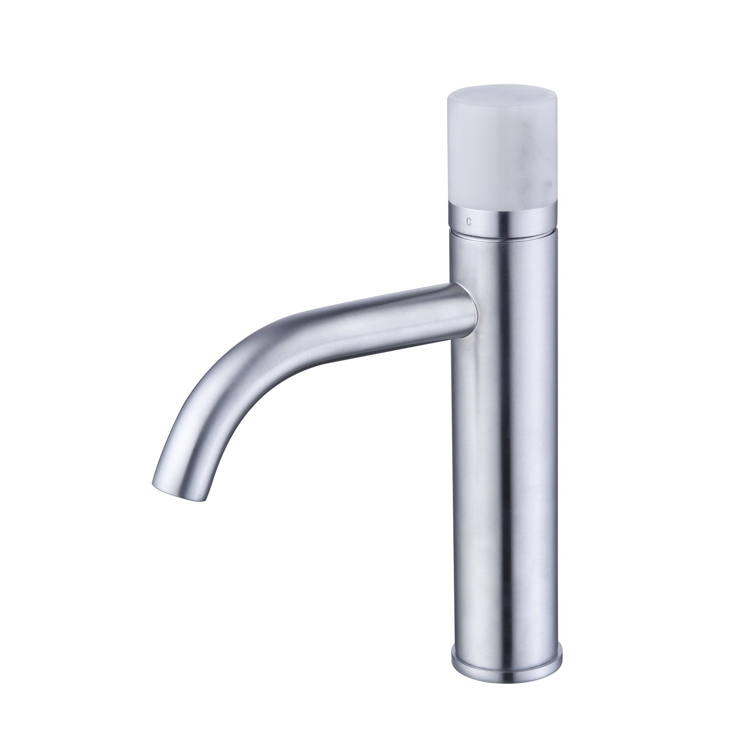 Chrome Mono Basin Mixer Tap with Marble Handle - Lorano