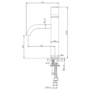 GRADE A1 - Brushed Chrome Mono Basin Mixer Tap with Marble Handle - Lorano
