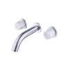 Chrome Wall Mounted Bath Mixer Tap with Marble Handle - Lorano