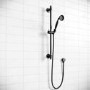 GRADE A2 - Black Adjustable Height Slide Rail Kit with Hand Shower - Camden