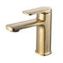 Brushed Brass Mono Basin Mixer Tap - Meko