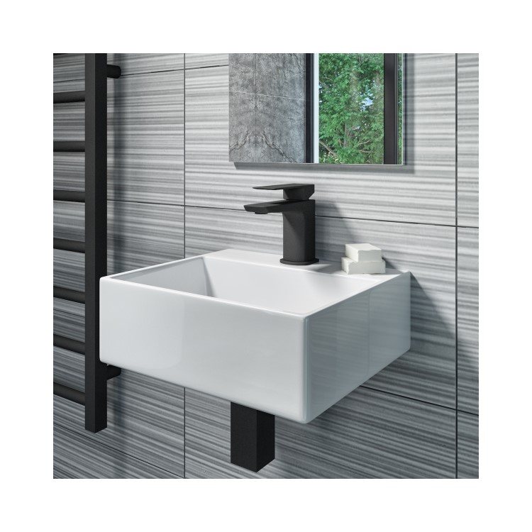 Black Cloakroom Mono Basin Mixer Tap - Zana