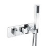 GRADE A2 - Chrome 2 Outlet Concealed Thermostatic Shower Valve with Hand Shower - Cube