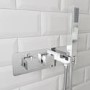 GRADE A2 - Chrome 2 Outlet Concealed Thermostatic Shower Valve with Hand Shower - Cube