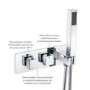 GRADE A2 - Chrome 2 Outlet Concealed Thermostatic Shower Valve with Hand Shower - Cube