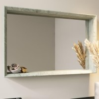 Rectangular Concrete Effect Bathroom Mirror 700 x 450mm - Arragon