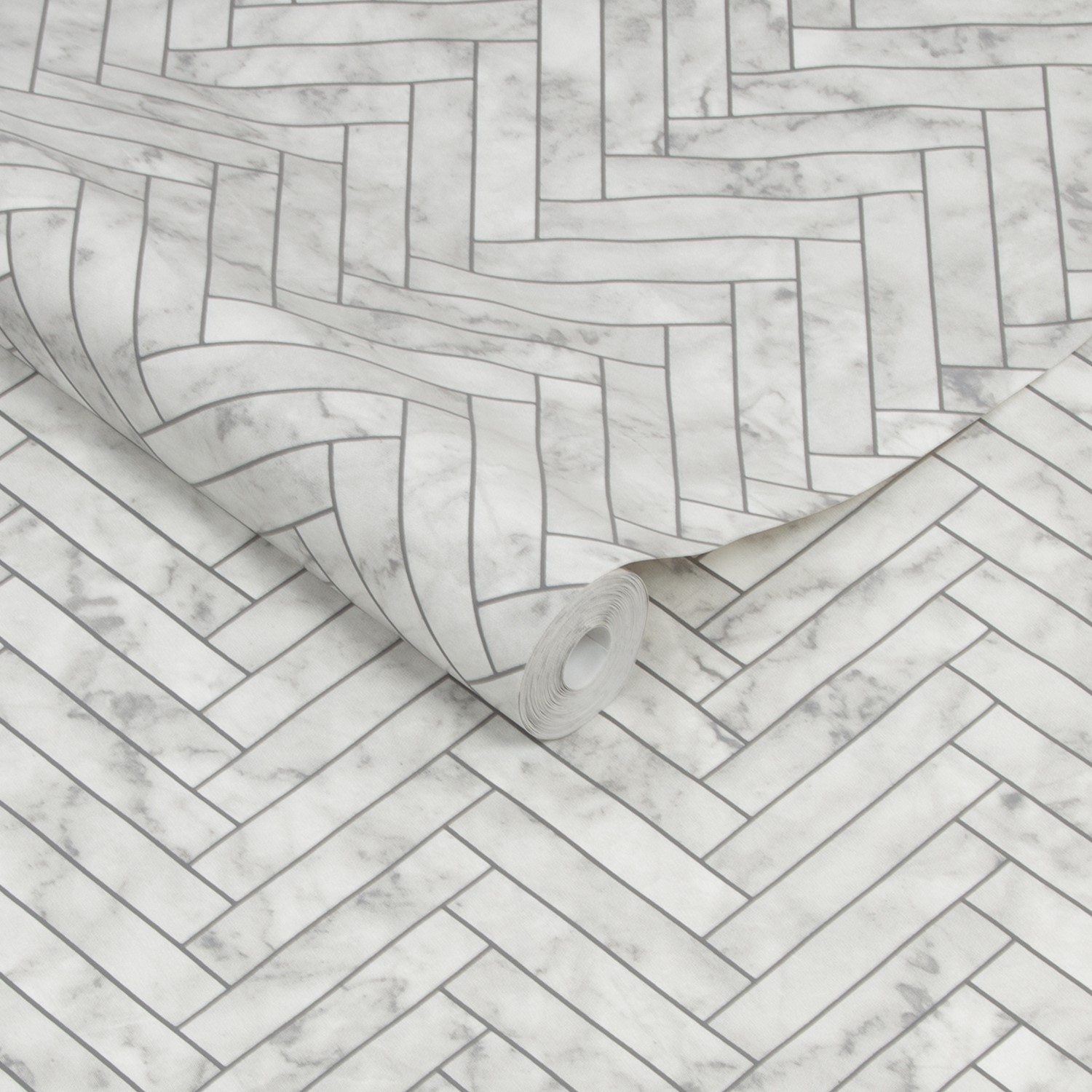 White Marble Chevron Wallpaper - Contour Antibac