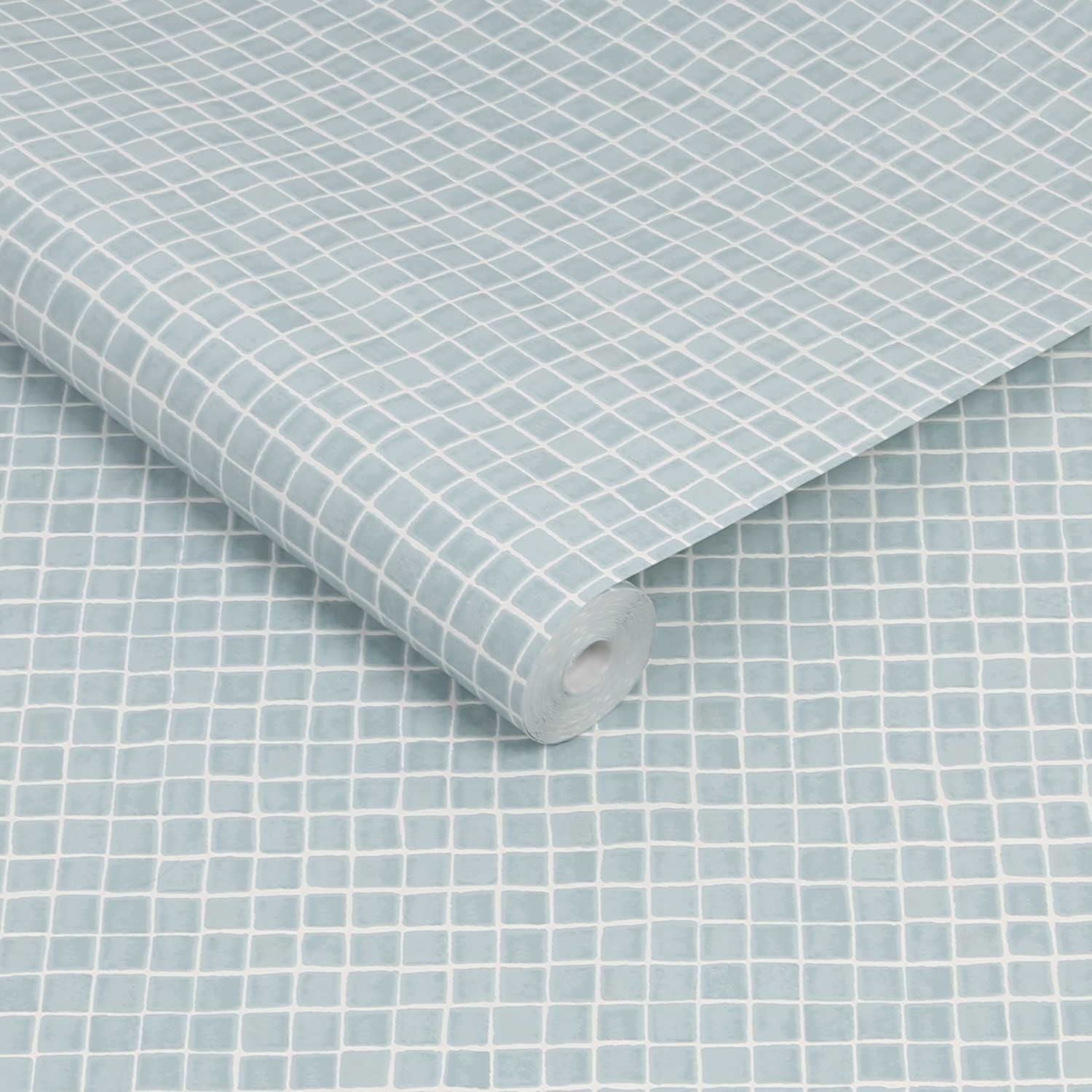 Duck Egg Mosaic Wallpaper - Contour Antibac