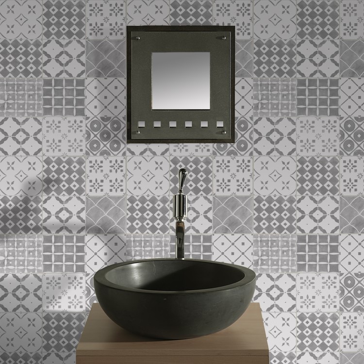Grey Moroccan Tile Wallpaper - Contour