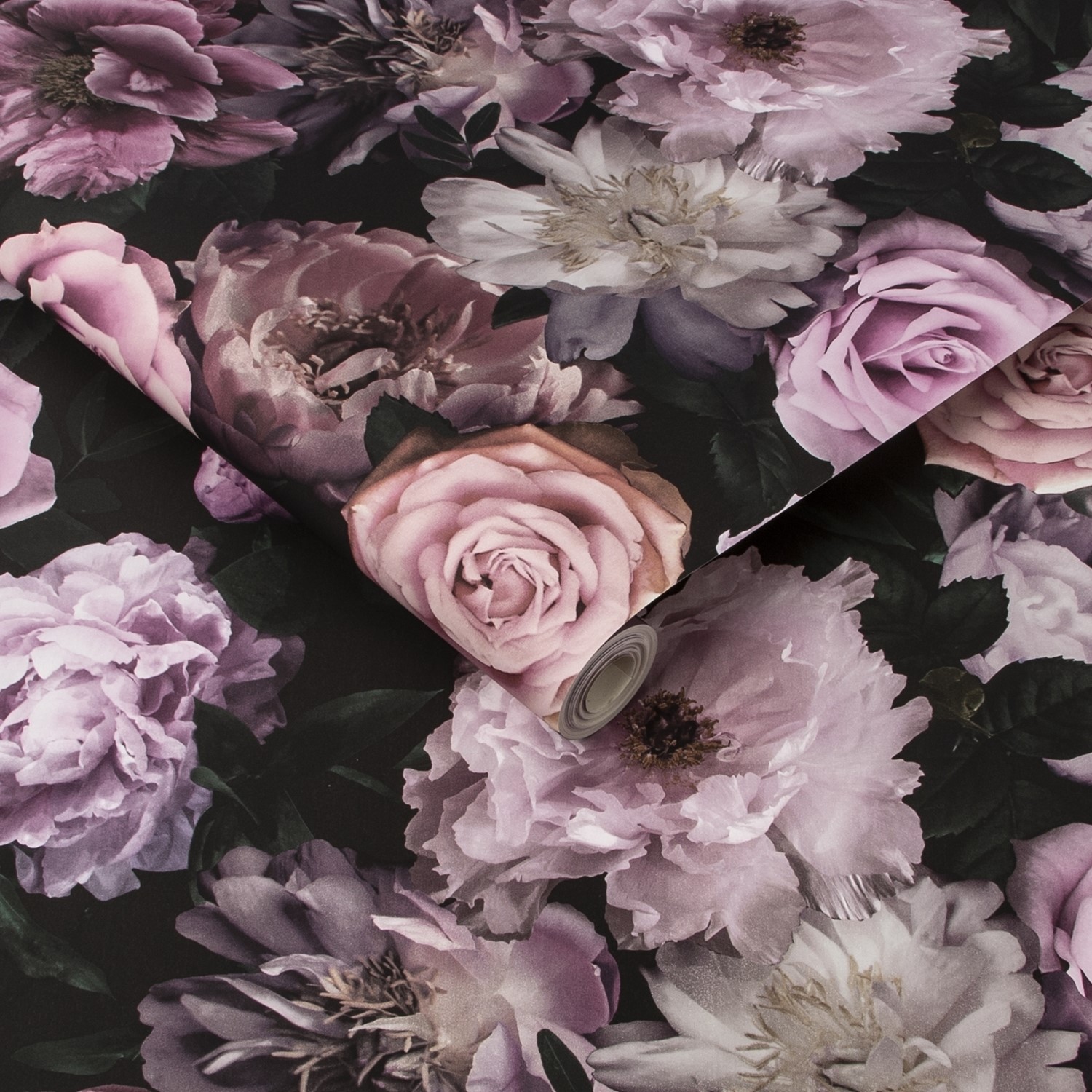 Black & Pink Floral Wallpaper - Easy Super Fresco