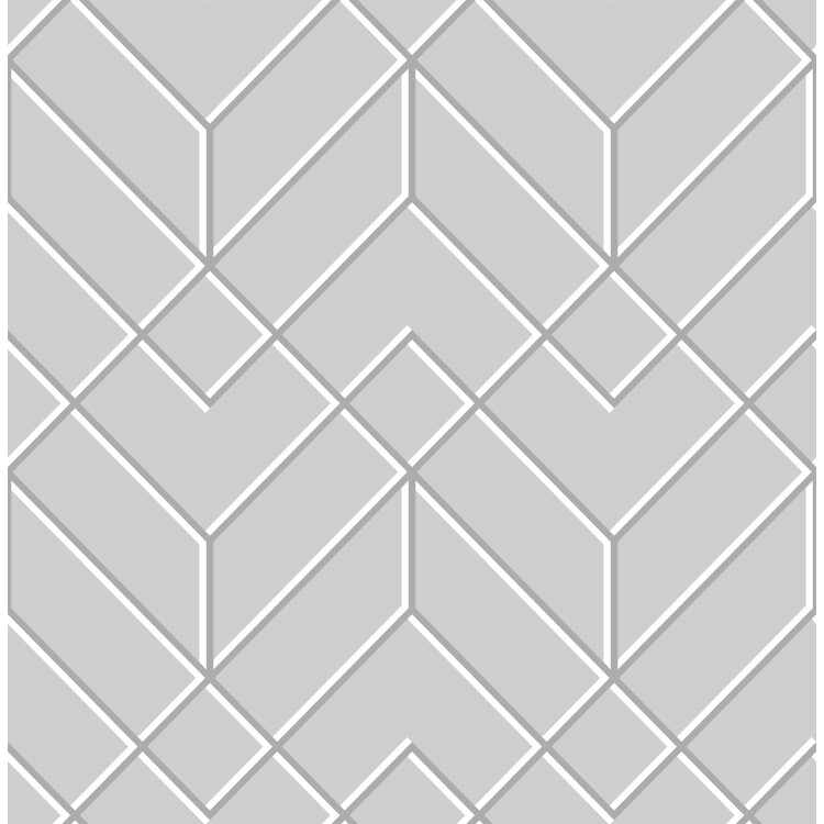 Silver & White Art Deco Wallpaper - Easy Superfresco