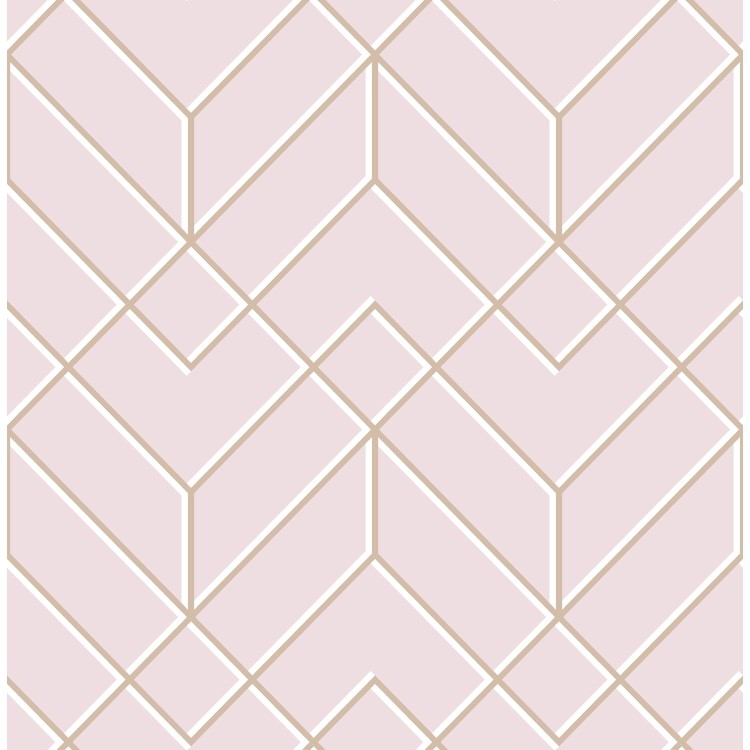 Pink & Rose Gold Art Deco Wallpaper - Easy Superfresco