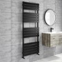 GRADE A2 - Black Heated Towel Rail Radiator 1600 x 600mm - Tundra