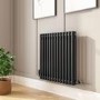 ONLY OPENED - Black Horizontal 2 Column Radiator 600 x 605mm - Nambi