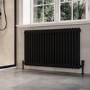 Black Horizontal 2 Column Traditional Radiator 600 x 1010mm - Nambi