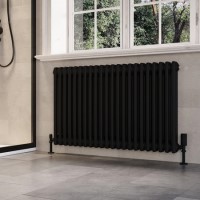 Black Horizontal 2 Column Traditional Radiator 600 x 1010mm - Nambi