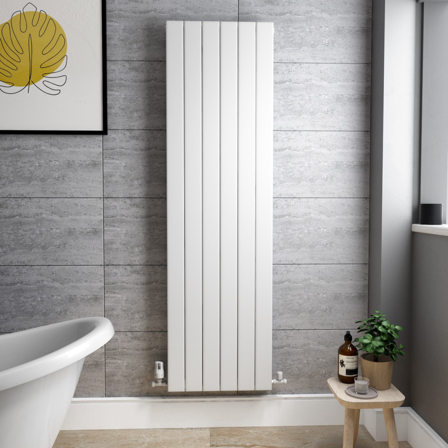 White Vertical Double Panel Radiator 1600 x 452mm - Mojave