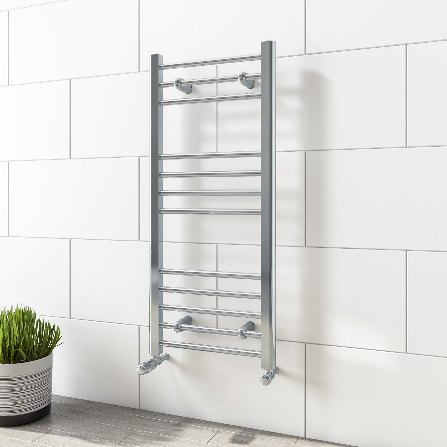 Chrome Heated Towel Rail Radiator 1000 x 400mm - Sahara