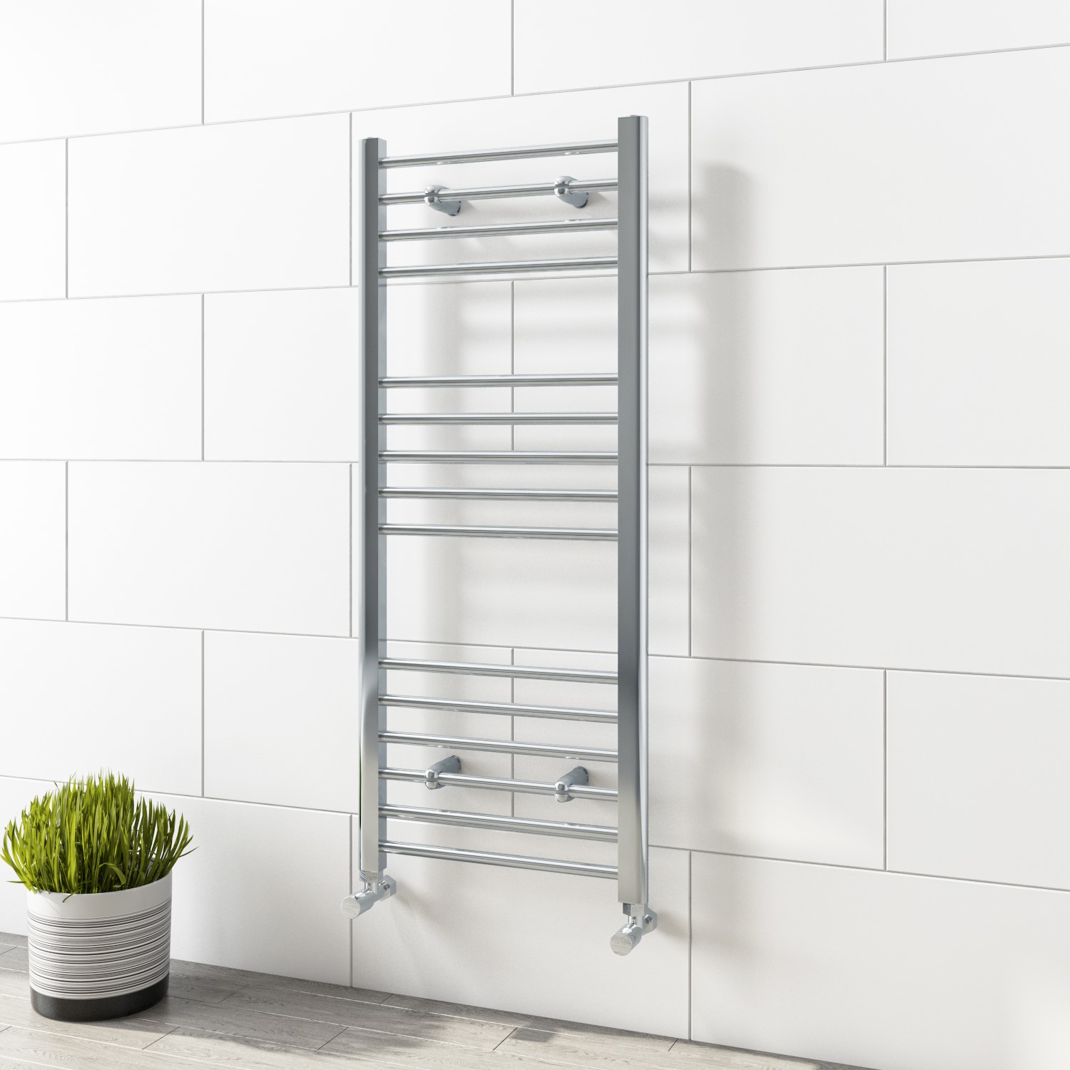 Chrome Heated Towel Rail Radiator 1200 x 500mm - Sahara