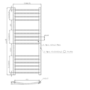 Chrome Towel Radiator 1200 x 500mm - Gobi