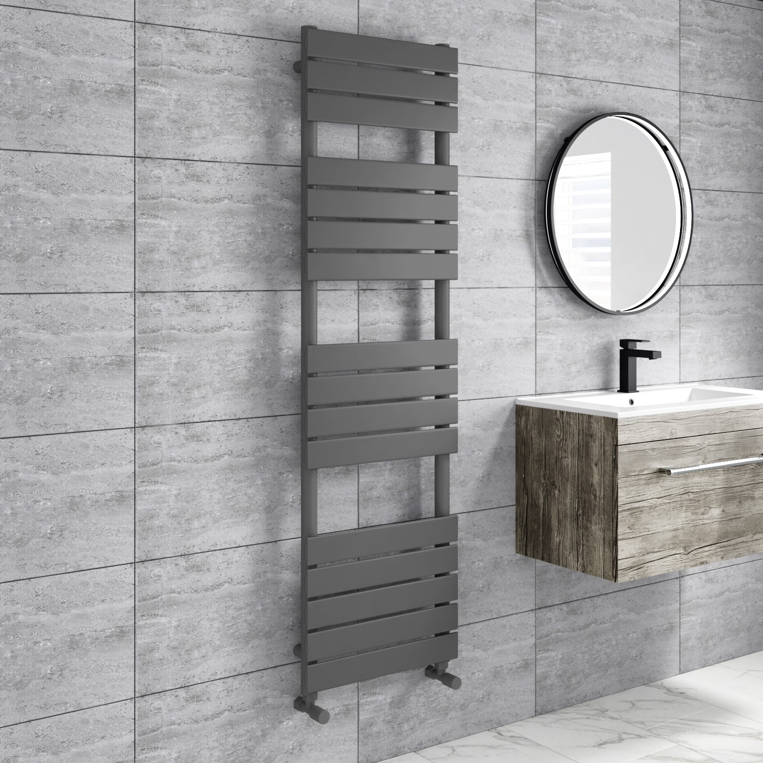 Anthracite Towel Radiator 1600 x 450mm - Tundra BeBa_27961 | Appliances ...
