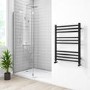 Black Heated Towel Rail Radiator 800 x 600mm - Sahara
