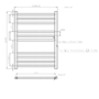 Black Heated Towel Rail Radiator 800 x 600mm - Sahara