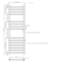 GRADE A2 - Black Towel Radiator 1200 x 400mm - Sahara
