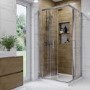 Chrome 6mm Glass Square Corner Entry Shower Enclosure 900mm - Carina