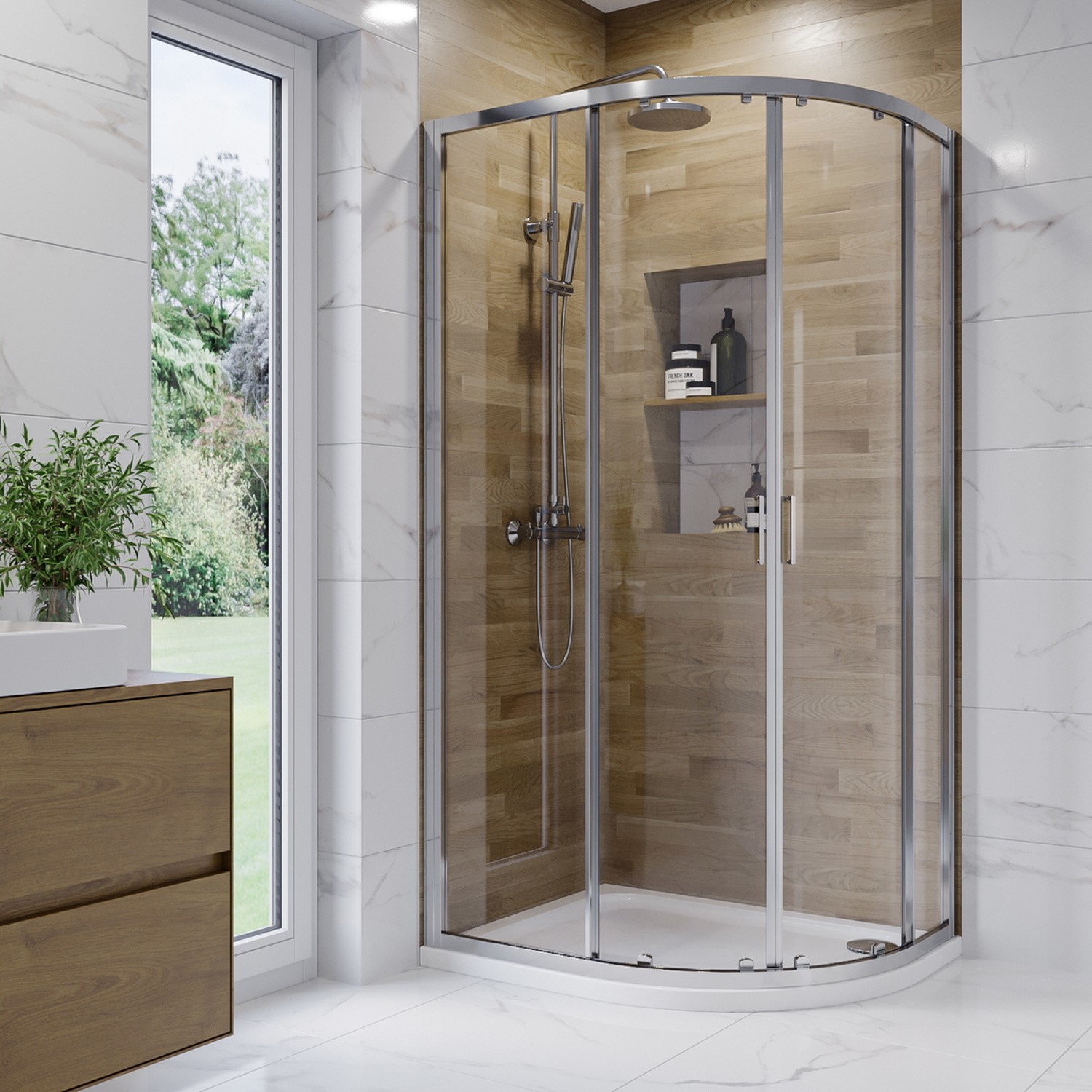 1000x800mm Offset Quadrant Shower Enclosure- Carina