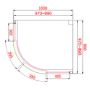 GRADE A1 - 1000x900 Offset Quadrant Shower Enclosure- Carina
