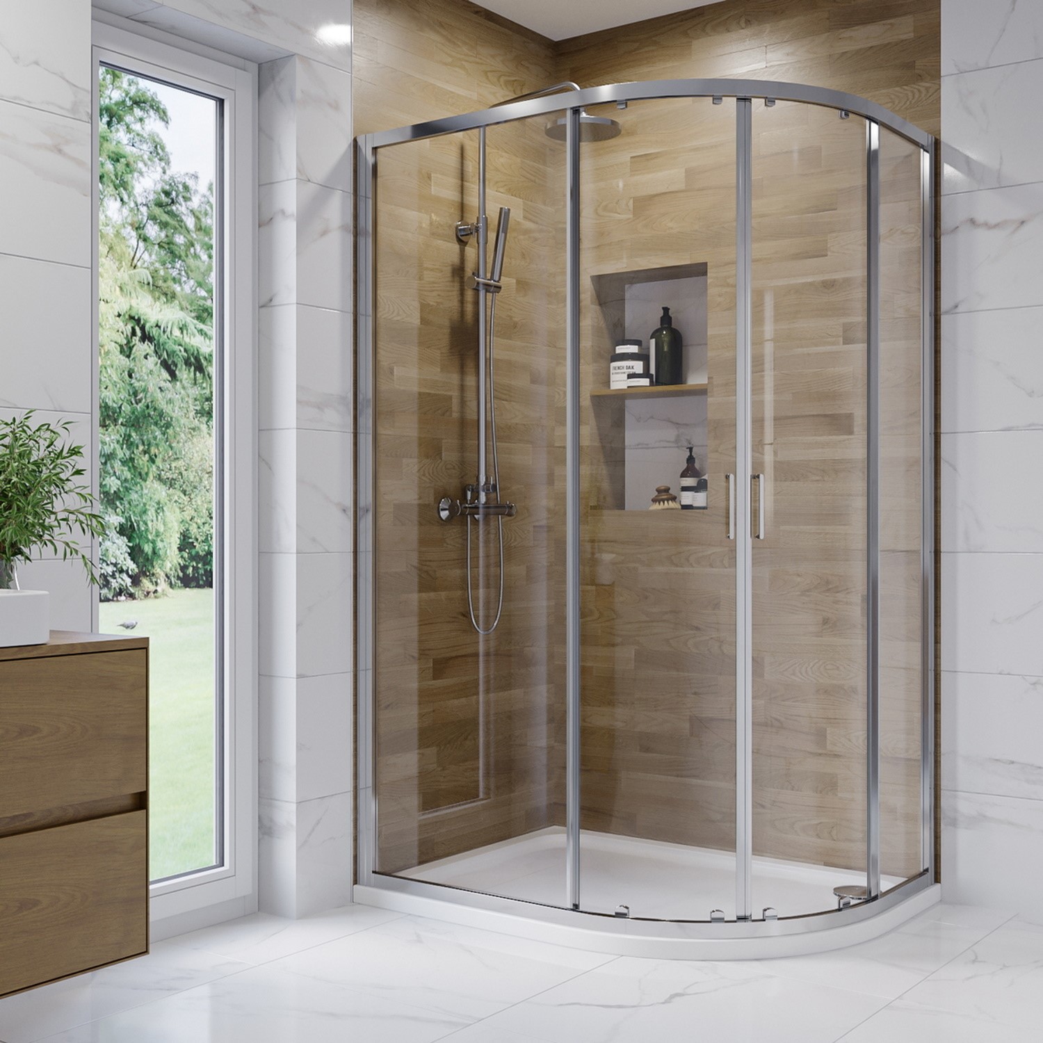 1200x800mm Offset Quadrant Shower Enclosure-Carina