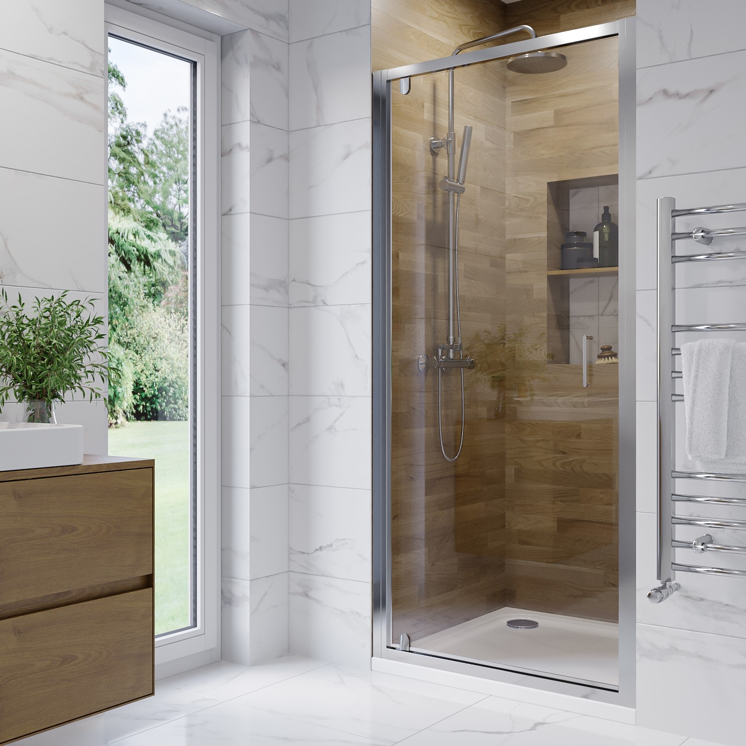 760mm Hinged Shower Door-Carina