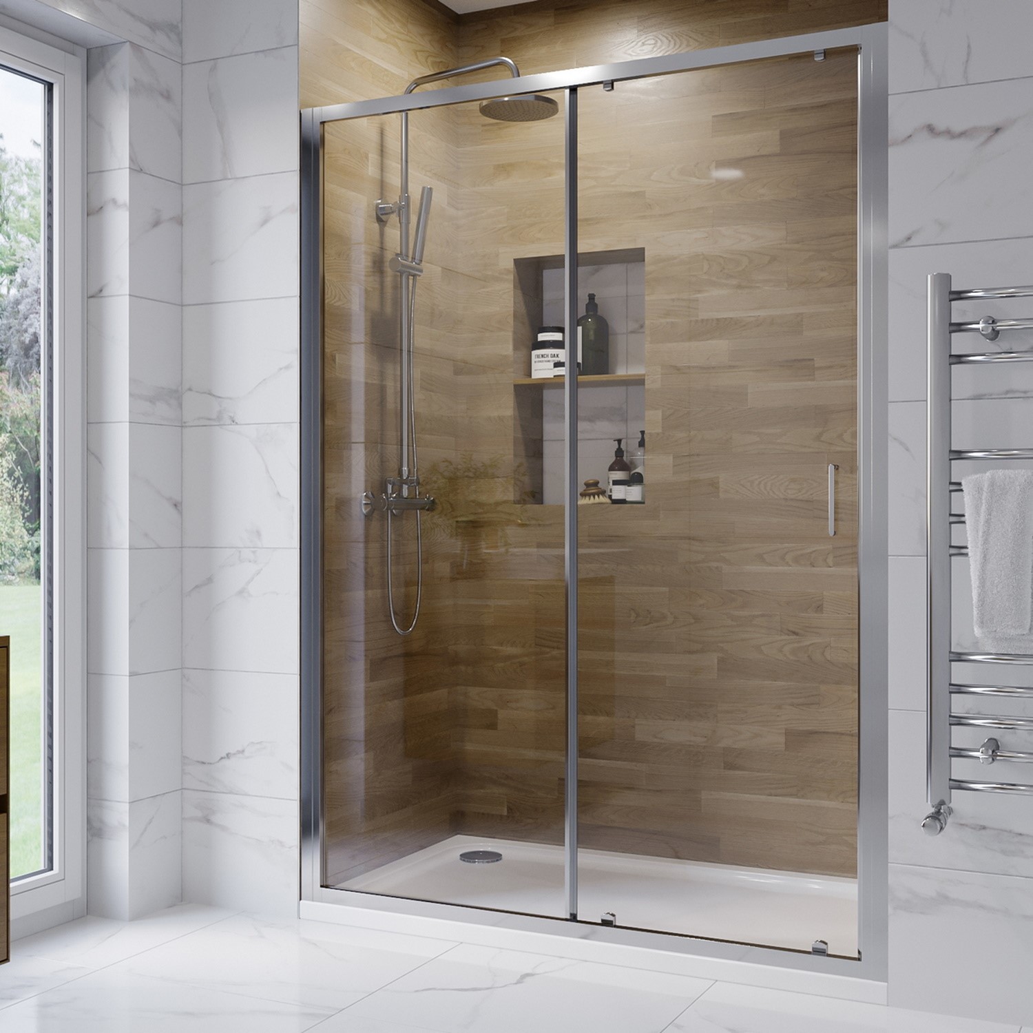 1400mm Rectangular Sliding Shower Door-Carina