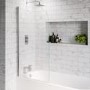 Chrome Hinged Shower Bath Screen 1450 x 800mm - Taurus