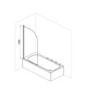 Chrome Hinged Shower Bath Screen 1450 x 800mm - Taurus