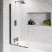 Black Hinged Shower Bath Screen 1450 x 800mm - Taurus