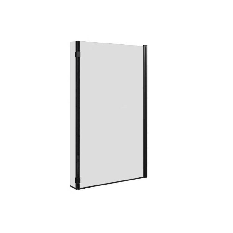 Lomax L Shape 1450mm 6mm Matt Black Bath Screen