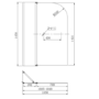 Freestanding Single Ended Left Hand Corner Shower Bath with Black Bath Screen with Fixed Panel & Towel Rail  1500 x 740mm - Kona