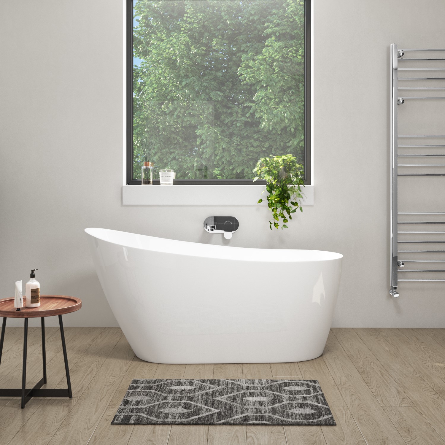 Freestanding Single Ended Slipper Bath 1520 x 710mm - Design